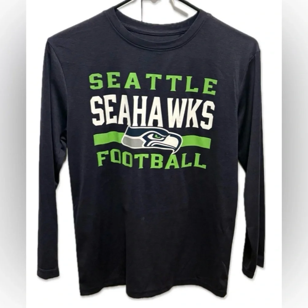 Lot of 2x [NFL] Seattle Seahawks NFL Casual Heather Shirts Tops Youth Kids M/L
